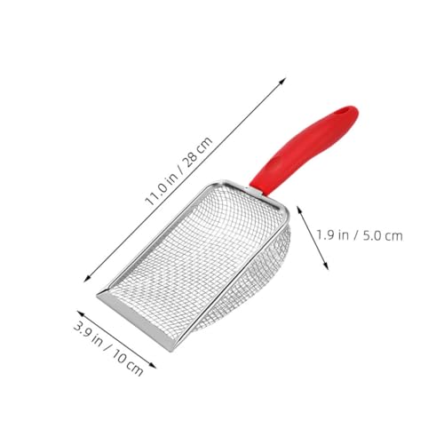 Mipcase Cat Litter Scoop Durable Stainless Steel Poop Scooper for Cat Litter Boxes Mesh Design for Precision Cleaning Corner Reach for and Reptile Habitats