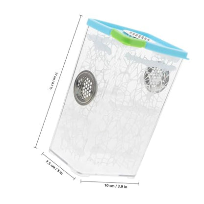 Jumping Spider Enclosure and Small Reptile Habitat Box, Plastic Feeding Terrarium for Frogs, Turtles, Bearded Dragons, and Chameleons, Compact Micro Vivarium for Home and Office