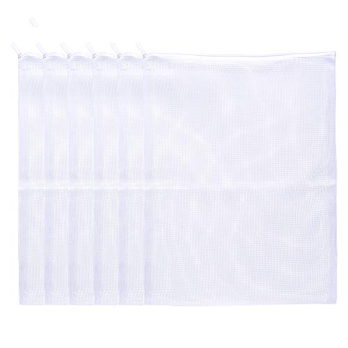 JIHAQUA Aquarium Filter Bags with Plastic Zipper, 14 x 18 inch, 6 Pack | Large, Reusable, Fish Tank Filter Media, Mesh Bags - size: 14 x 18 inch (6 Pack)