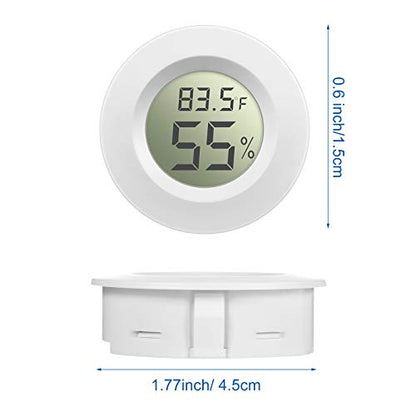 Weewooday 8 Pcs Mini Hygrometer Thermometer Digital LCD Monitor Indoor/Outdoor Room Humidity Meter Temperature Gauge for Greenhouse Garden Reptile Incubator Cellar ℉/℃ (White) - size: White