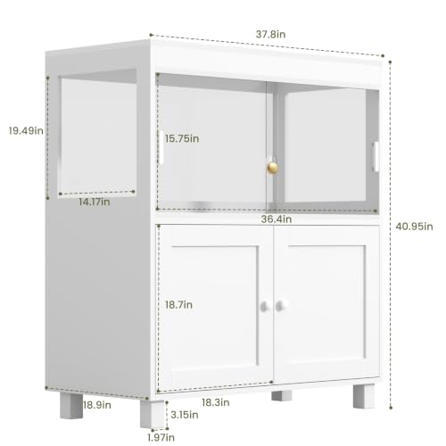 Large Reptile Tank 60 Gallon with Cabinet – Bearded Dragon Tank with Sliding Door Handle, Wheels & Metal Mesh Roof for Lizards and Geckos