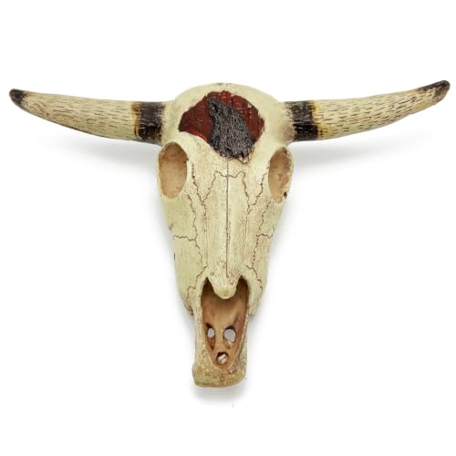 Fish Aquarium Tank Hideout Décor Decorations Bull Skull Tank Decor Cave Animal Large Reptile Bones Snake for Desert Terrarium Ornament - color: Buffalo-large