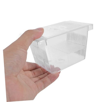 Yardwe Dual-Layer Fish Breeding Box with Divider Self-Floating Incubator for Aquarium Fry and Betta Fish Suitable for Shrimp and Reptiles