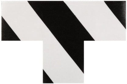 Mighty Line T3WBLK Floor Marker Tape T Shape 9-Inch by 6-Inch by 3-Inch, White/Black, Pack of 50 - color: White/Black