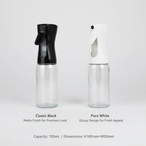 Empty Clear Glass Spray Bottles (black) - color: Black