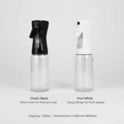 Empty Clear Glass Spray Bottles (black) - color: Black