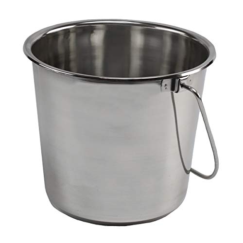Grip Stainless Steel Bucket (2 Gallon) - Great for Pets, Cleaning, Food Prep - Hang on Fences, Cages, Kennels - Home, Garage, Workshop - size: 2 Gallon
