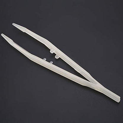 Glow in The Dark Reptile Feeding Tongs 10.6 Inch with Rubber Tip | Stainless Steel Tweezers, Long Curved & Straight Feeder Tool Kit for Bearded Dragon Snake Lizard Terrarium Accesso