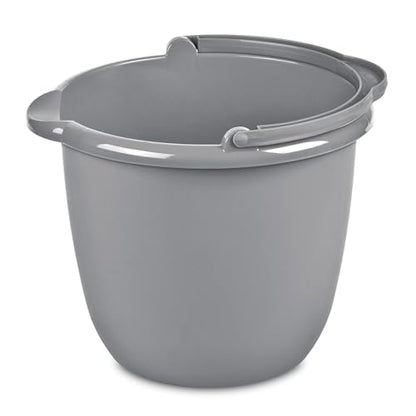 10 Quart Classic Spout Pail, 11.25×10×11.75 Inch Durable Plastic Bucket with Pour Spout & Carry Handle for Garage Basement Bathroom