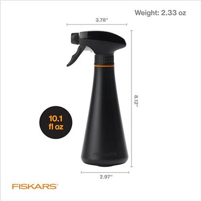 Fiskars 10oz Plant Mister Spray Bottle for Indoor Plants, Black | Gentle, Fine Water Mist for Hydrating Orchids & Ferns, Lightweight Recycled Plastic, Ergonomic Trigger with Locking Nozzle - size: Mister