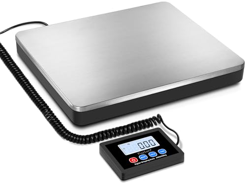 Fuzion Shipping Scale 440lb x 10g Accuracy, Postal Scale with Hold/Tare, Digital Shipping Scale for Packages Small Business, Luggage, Battery & AC Adapter - size: 440LB/10g