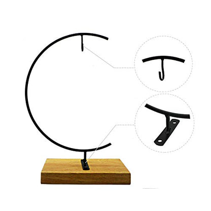 WAJJ Ornament Display Stand Ornament Stand Holder Iron Pothook Stand for Hanging Glass Terrarium (Wood)