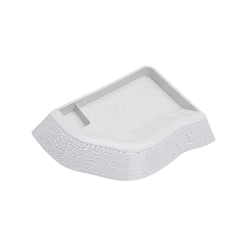 Split Design Turtle Bathing Bowl Pet Water Dish & Soaking Pool with Textured Base for Tortoise and Lizards Reptiles Bath Feeder - color: marble color