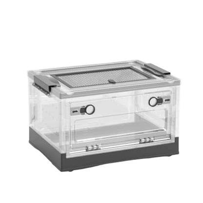 Reptiles Keeper Tanks with Removable Lid and Feeding Port Enclosure Ventilated Design Portable Reptiles Feeding Station