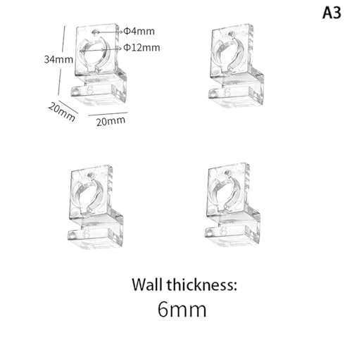 Aquarium lid Clips 8Pcs Fish Tank Acrylic Clips for 5.5mm~15mm Wall Thickness Aquarium Lid Cover Support Holder Bracket Clamp Stand Supplies(6mm) - color: 6mm