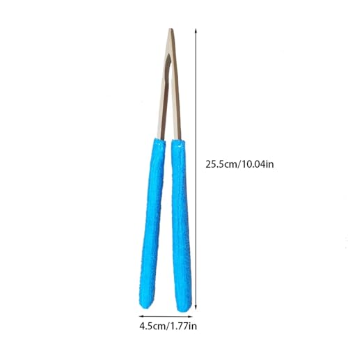 Leaf Cleaning Tweezers - Double Sided Tool | Reusable Hand Tongs with Wooden Handle, Ideal for Indoor Plant Leaf Lint, Indoor/Outdoor Cleaning,