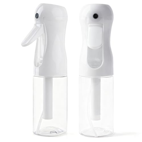 AMOMELA 2Pcs Continuous Spray Bottle For Hair,Ultra Fine Refillable Water Mister for Hair Styling, Plants, Cleaning, Salon, Misting & Skin Care（200ml/6.8oz Clear） (200ML 2PACK) - size: 6.8 Ounces