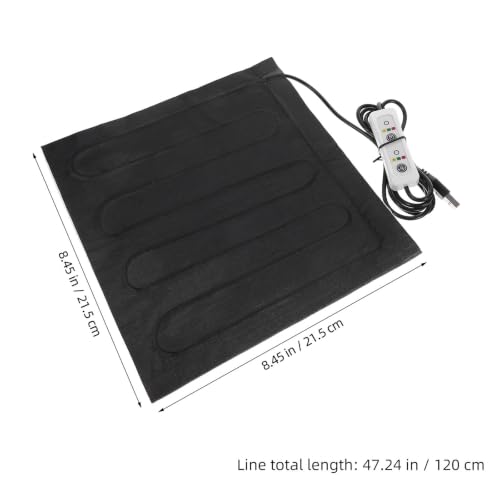Cabilock USB Heated Mat for Small Reptiles and Pets with Adjustable Heating and Waterproof Cloth Portable Thermal Heating Pad for Home and Travel Use, Black
