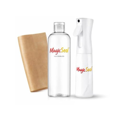 MagicSeal™ Sample V2.0 Odorless Spray Kit 100ml with Continuous Mist Spray Bottle, Teflon Sheet and Patented Transfer Finishing Solution for Softer, More Breathable and Durable Garment Transfers - size: 100ml Sample Kit - Odorless