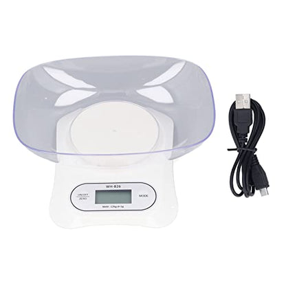 Digital Gram Scale, Small Jewelry Scale with Weighing Bowl and Insulated Silicone Mat, Gram Scale with USB Cable with Timer and Countdown Function, Digital Herb Scale for Food, Mini Reptiles