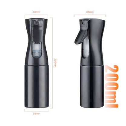 6.8OZ Continuous Spray Bottle - Hair Ultra Fine Mist Spray Bottles, Refillable Empty Water Sprayer, Leak Proof Portable Small Spray Bottle for Hairstyling, Skincare, Plants, Cleaning, Pets, Travel - size: 6.8 Ounces