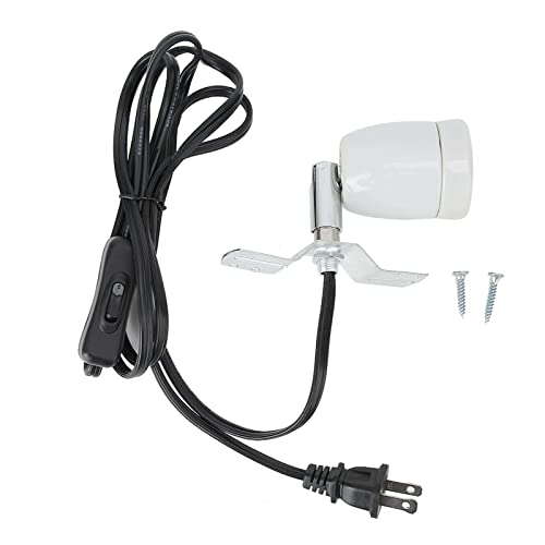 Pissente Reptile Ceramic Heat Lamp Holder, E27 Rotatable Socket Adjustable Reptile Lamp Holder Bracket Light Stand 300W Reptile Base Bulb Holder for Reptile Light Fixture Holder