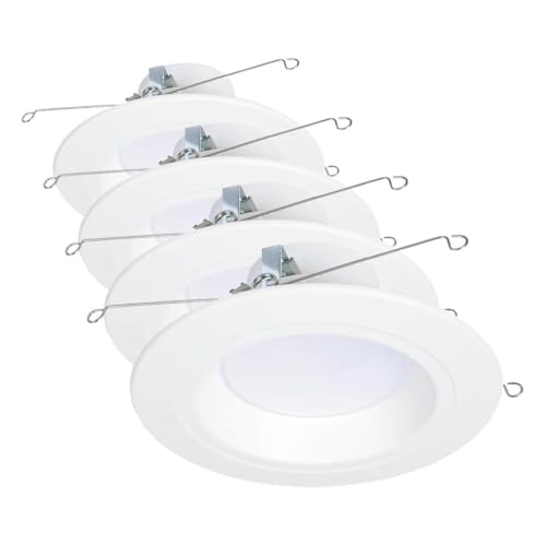 HALO RL 5/6 in LED Recessed Light Retrofit Selectable CCT 2700K, 3000K 3500K 4000K 5000K Dimmable Dim to Warm 900/1200 Lumens Wet Location Indoor Outdoor Ceiling Downlight RL56LS9FSD2W1EWH (Pack of 4) - size: 5/6 inch (Pack of 4), style: 900/1200 Selectab