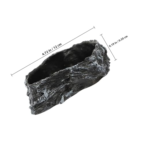 Reptile Water Bowl and Food Feeder, Bark Texture Design, Sturdy Water Container for Tortoise and Lizard Habitat, Suitable for Geckos and Amphibians