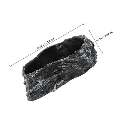 Reptile Water Bowl and Food Feeder, Bark Texture Design, Sturdy Water Container for Tortoise and Lizard Habitat, Suitable for Geckos and Amphibians