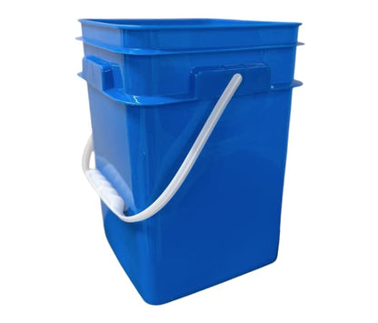 4 Gallon Square Food Grade Bucket Pail with Plastic Handles and Lid (Pack of 3) Made in USA containers (Blue) - color: Blue