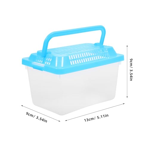 FOMIYES Plastic Turtle Fish Tank with Handle, Clear Aquarium Container for Small Pets, Tortoise Habitat, Goldfish Bowl, Reptile Transport Box, 5.11 X 3.54 X 3.54 Inch