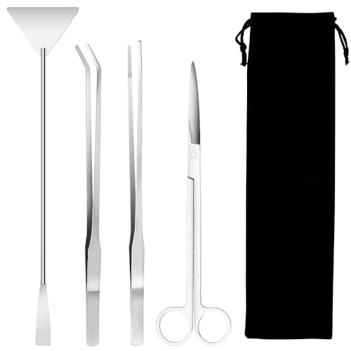 Gutsdoor Aquascape Tools Aquarium Kit, 4PCS Long Aquascaping Tools Stainless Steel Aquatic Plants Set for Fish Tank, Aquarium Plant Trimming