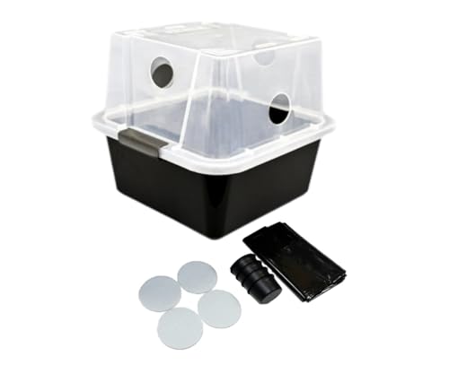 Grower's Select 28Q Cube Mushroom Monotub Fruiting Chamber with Filter Disks and Liner - size: 28 Quart