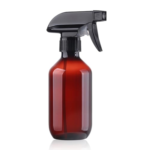 Teyssor Spray Bottles Water Spray Bottle - BPA Free - 10 oz/300 ml Plastic Refillable Containers Fine Mist Small Spray Bottle with Adjustable Nozzle for Hair, Cooking, Cleaning - color: Brown-1 pack