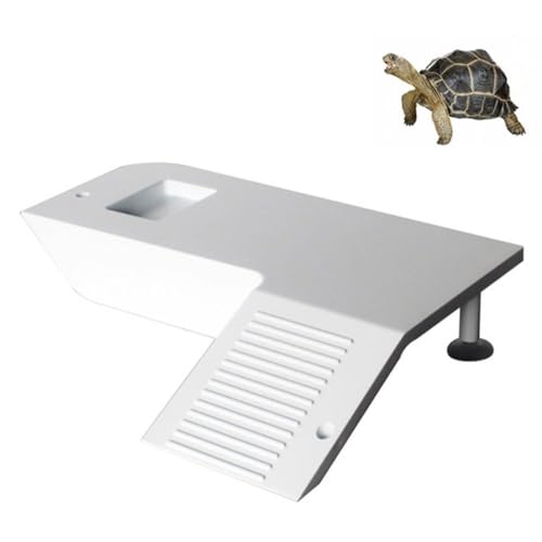 Turtle Habitat Practical Reptile Floating Island for Lizard Frog Scorpion Plastic Fish Tank Turtle Climbing Platform Turtle Basking Platform(White)