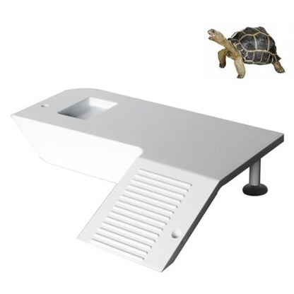 Turtle Habitat Practical Reptile Floating Island for Lizard Frog Scorpion Plastic Fish Tank Turtle Climbing Platform Turtle Basking Platform(White)