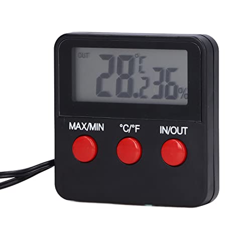 Hilitand Humidity Meter Thermometer with External Probe Digital Temperature Humidity Gauge Indoor Outdoor Mini Hygrometer -50 to 70 for Greenhouse
