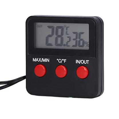 Hilitand Humidity Meter Thermometer with External Probe Digital Temperature Humidity Gauge Indoor Outdoor Mini Hygrometer -50 to 70 for Greenhouse