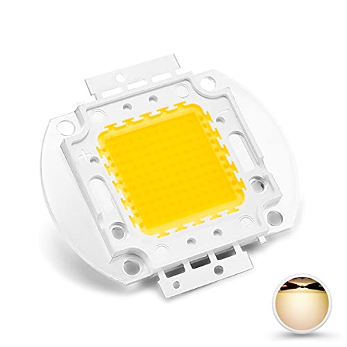 CHANZON High Power Led Chip 100W Warm White 3000K - 3500K | (3000mA / DC 30V - 34V / 100 Watt) Super Bright Intensity SMD COB Light Emitter Components Diode Bulb Lamp Beads DIY Lighting - color: A) Warm-white (3000k)