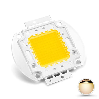 CHANZON High Power Led Chip 100W Warm White 3000K - 3500K | (3000mA / DC 30V - 34V / 100 Watt) Super Bright Intensity SMD COB Light Emitter Components Diode Bulb Lamp Beads DIY Lighting - color: A) Warm-white (3000k)