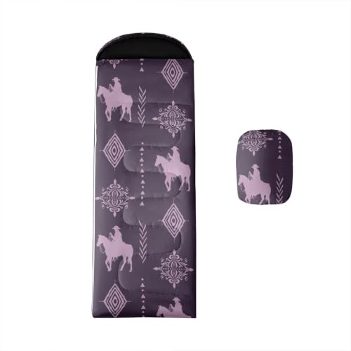 Erosebridal Sugar Skull Southwestern Aztec Western Sleeping Bag for Kids Camping Blanket for Hiking Travel Hunting Sleep Bag - color: Black Purple 12