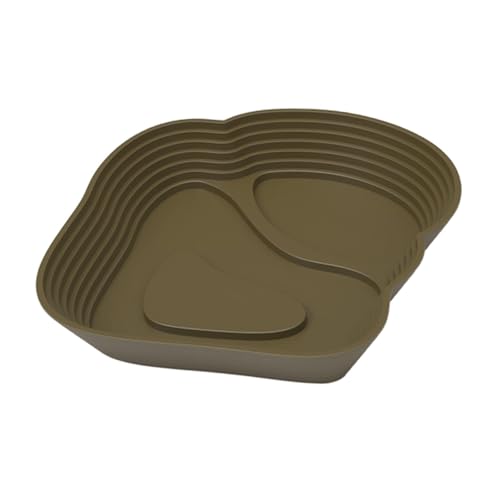 Reptile Water Dish,Reptile Bathing Pool,Turtle Bath Feeding Dish Tortoise Water Bath Bowl for Frog Tortoises Pet Supplies, Coffee - color: Coffee