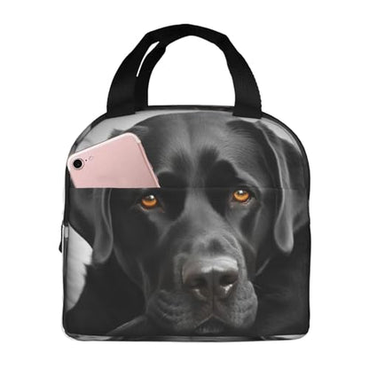 Insulated Lunch Bag Black Dog Lunch Box for Women Men Reusable Leakproof Lunch Cooler Bag for Office Picnic - color: Black Dog