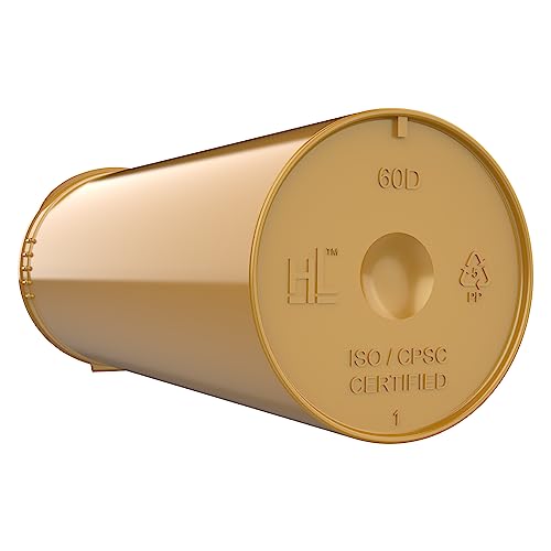 60 Dram CR Plastic Packaging Pop Top Containers - Child Resistant Travel Holder Vial Bottles - 75 qty (Gold) - color: Gold