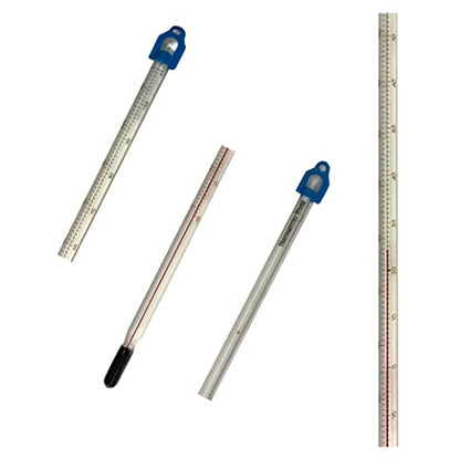 Glass Thermometer -10 to +110 C&F 300mm Liquid in Glass - Scientific Laboratory Grade for Water & Liquids - Partial Immersion