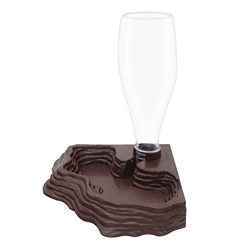 SLSON Reptile Water Feeder Automatic Water Dispenser Waterer 13.5Oz Feeding Accessories for Turtle Bearded Dragons Lizards Geckos for Terrarium Tank (Brown)