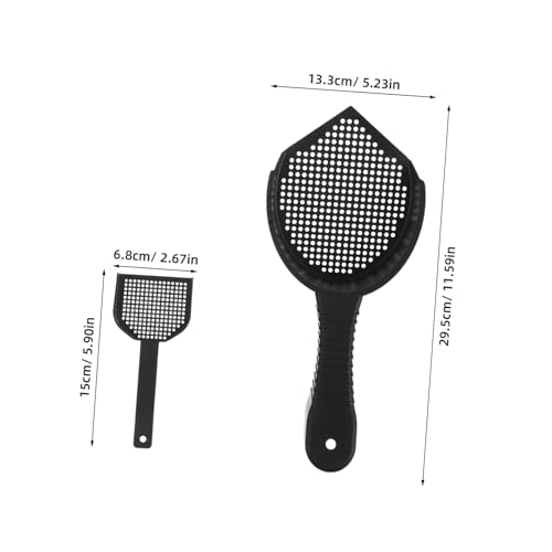 Toyvian 2pcs Cat Litter Scoop Set Sturdy Plastic Poop Shovel for Cats Reptiles Ergonomic Handle for Easy Waste Removal Durable Litter Scooper for Efficient Cleanup
