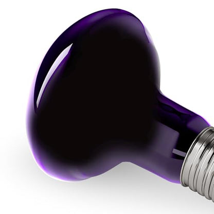 Reptile Night Light Bulb, UVA Heat Lamp, Simulated Moonlight Glow | Creates a Gentle Nighttime Environment, Promotes Natural Activity Cycles, Ideal for Reptile Habitats & Terrariums - color: Purple Moonlight, size: 75W-3.15″