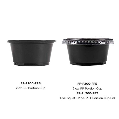 Karat FP-P200-PPB 2 oz. PP Portion Cups - Black (Case of 2500) - color: Black