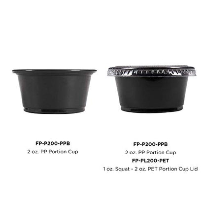 Karat FP-P200-PPB 2 oz. PP Portion Cups - Black (Case of 2500) - color: Black